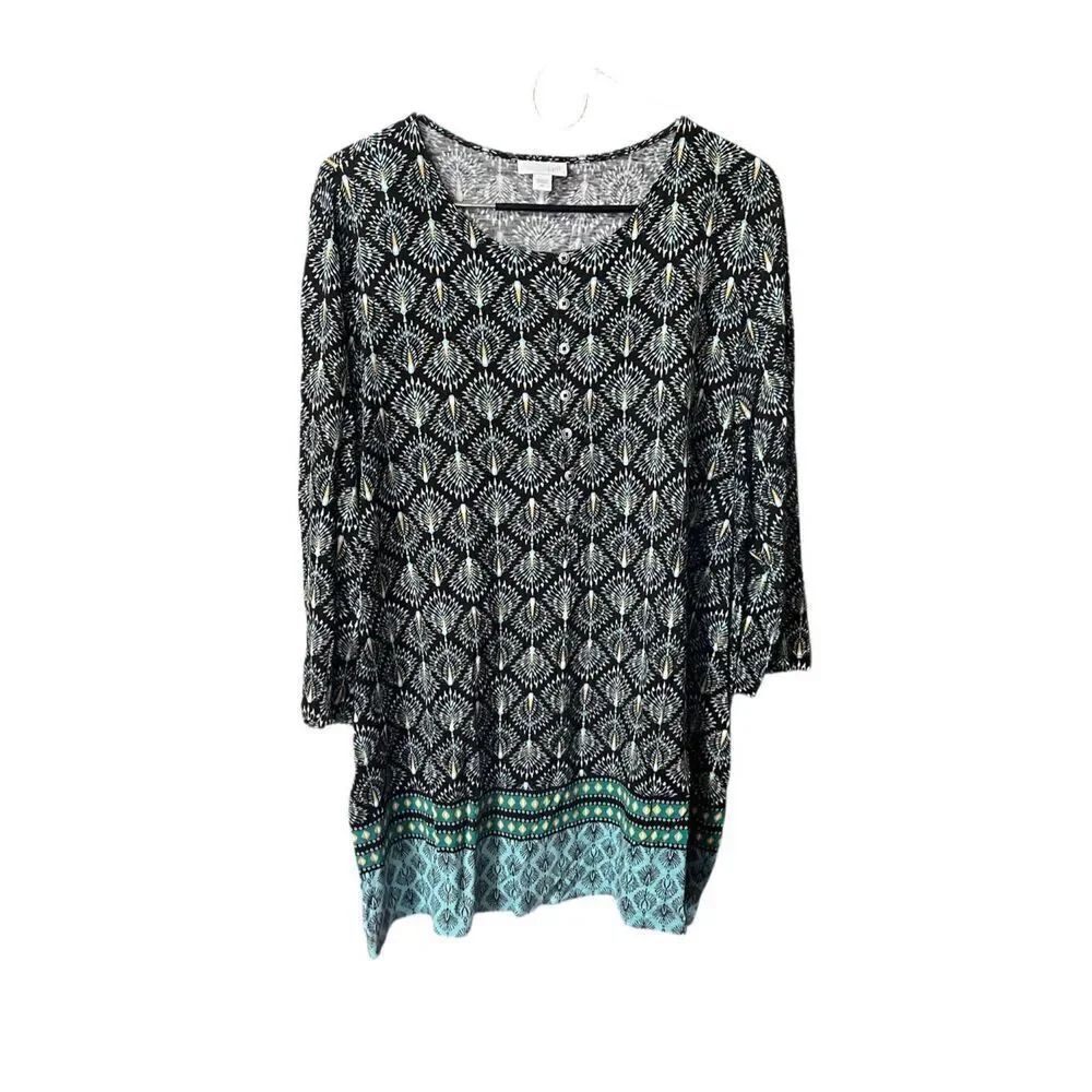 J.Jill size XL feather print Tunic tip.